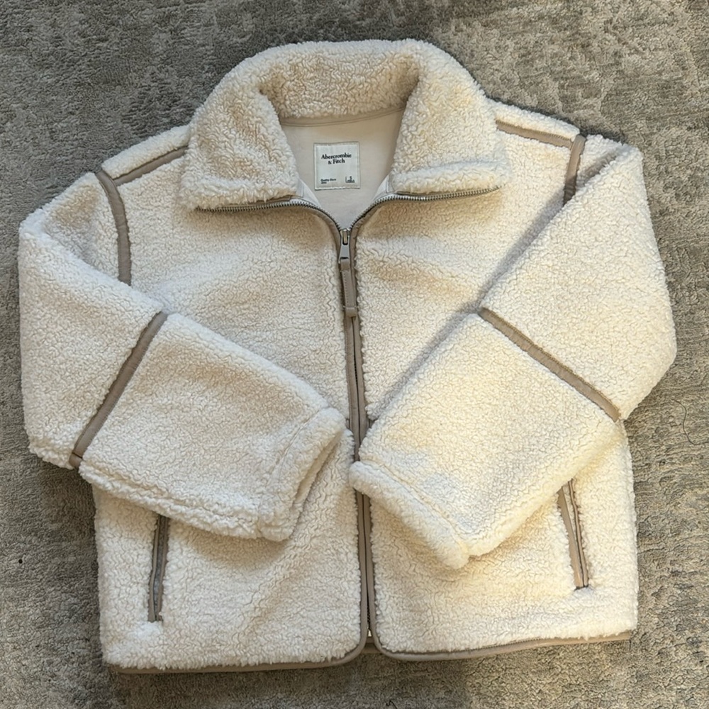 Abercrombie & Fitch Sherpa Mockneck Full Zip
